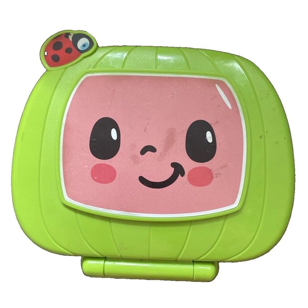 CoComelon Electronic Learning Toy Laptop Green Carry Case Interactive Buttons